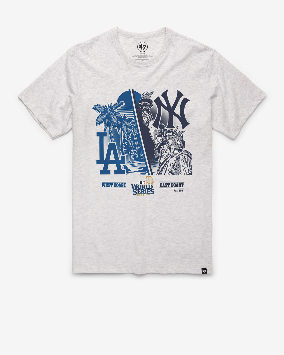 NEW YORK YANKEES VS. LOS ANGELES DODGERS MLB DUELING 2024 WORLD SERIES ID '47 FRANKLIN TEE