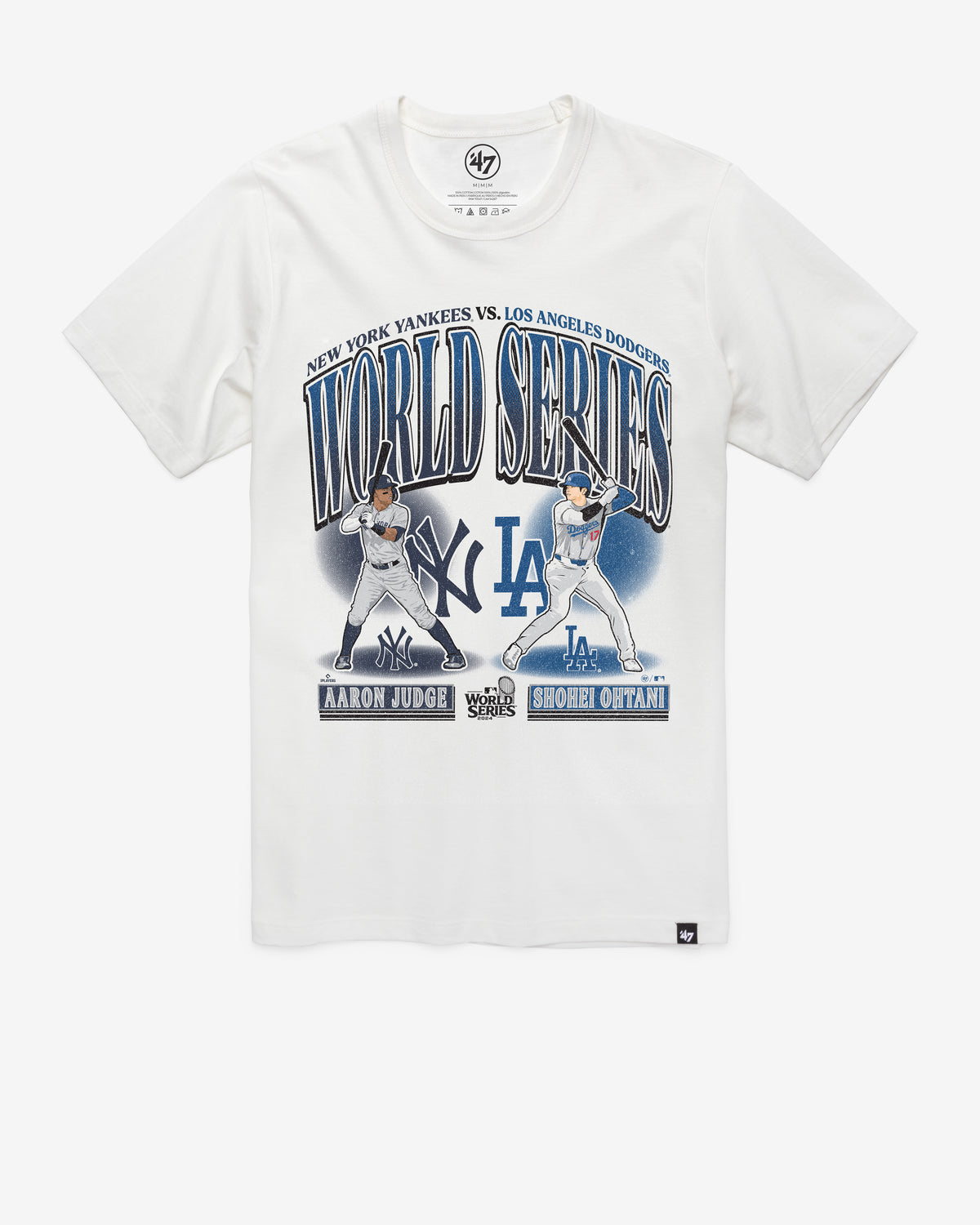 NEW YORK YANKEES VS. LOS ANGELES DODGERS MLB PLAYER DUELING 2024 WORLD SERIES ID '47 FRANKLIN TEE