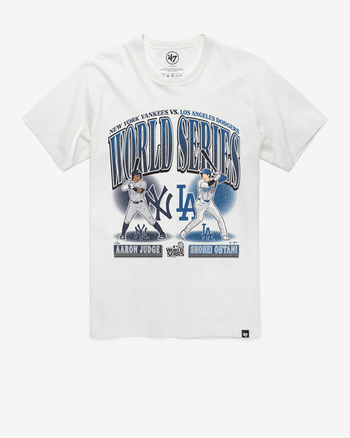 NEW YORK YANKEES VS. LOS ANGELES DODGERS MLB PLAYER DUELING 2024 WORLD SERIES ID '47 FRANKLIN TEE