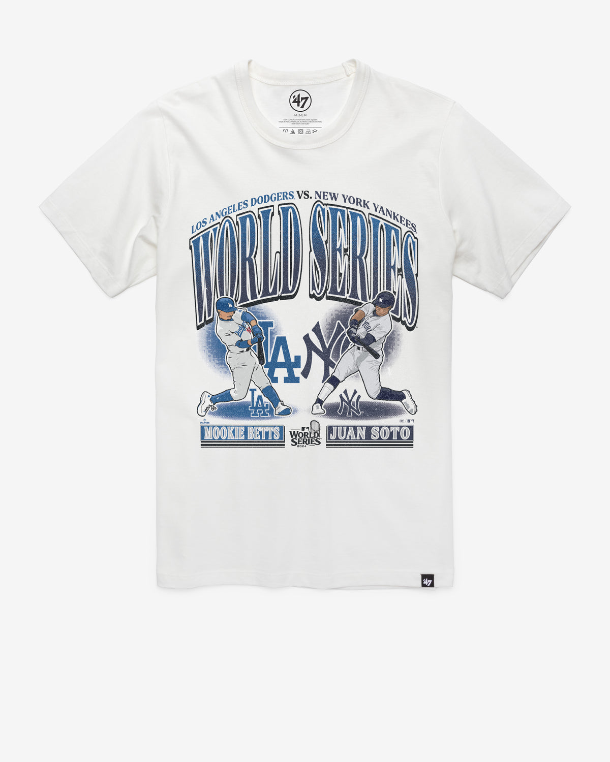 NEW YORK YANKEES VS. LOS ANGELES DODGERS MLB PLAYER DUELING 2024 WORLD SERIES ID '47 FRANKLIN TEE