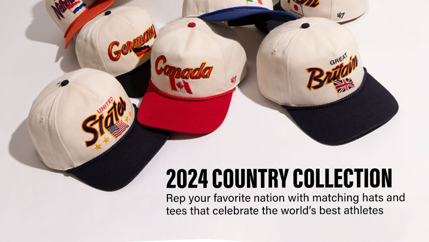 2024 Country Collection. Rep your favorite nation with matching hats and tees that celebrate the world's best athletes.