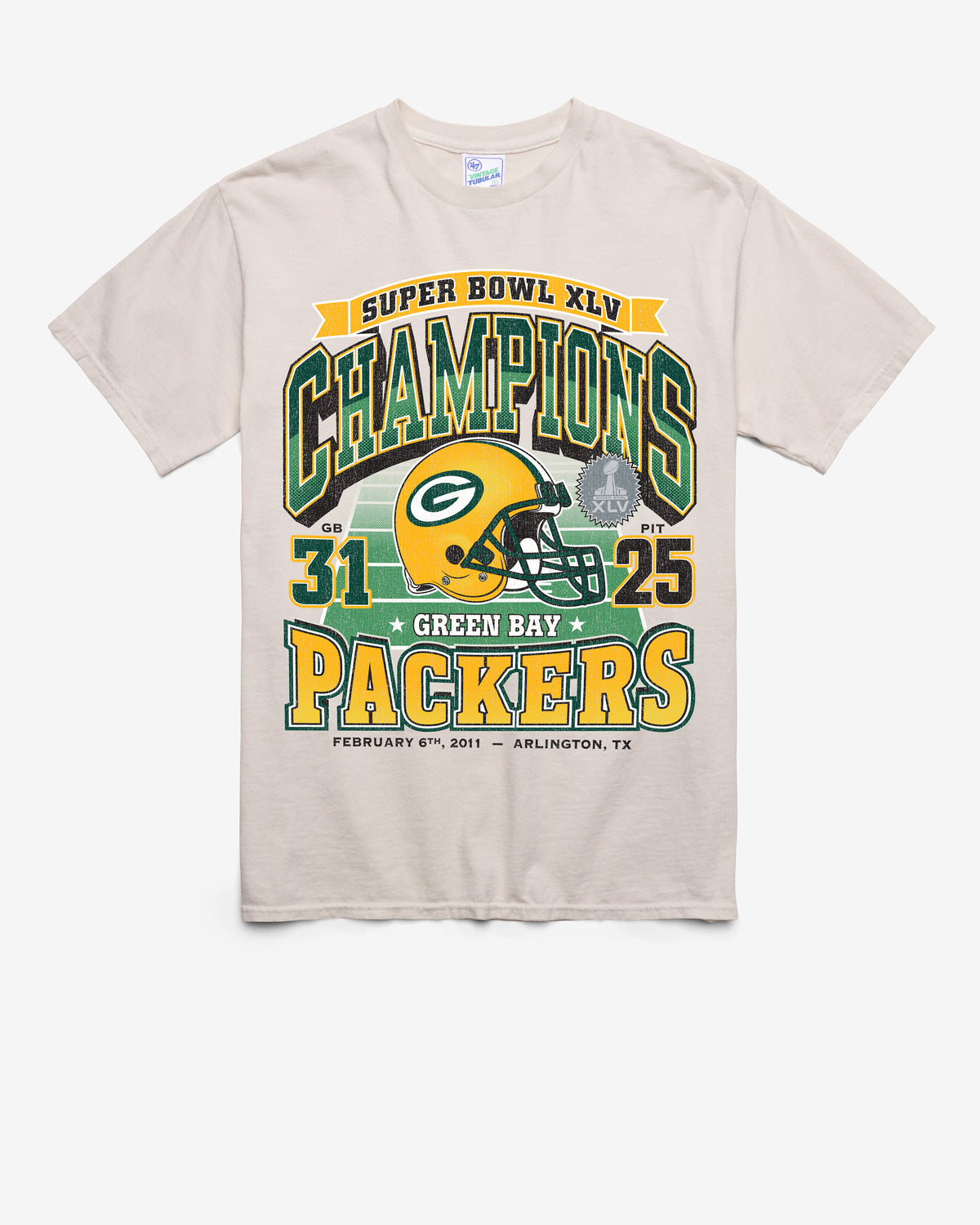 GREEN BAY PACKERS SUPER BOWL GRIDIRON LOCKER '47 VINTAGE TUBULAR TEE